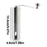 Hand Coffee Grinder Portable Stainless Manual Coffee Mill Adjustable Detachable Hand Crank Coffee Grinder Espresso Grinder