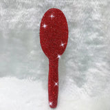 Handmade Diamonds Wooden Handle Massage Hair Brush Crystal Airbag Comb Portable Compact Mirror Hand Held Makeup Mirror For Women