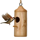 Hang Hummingbird Nesting House Wood Nest For Humming Bird Outside Reusable Wooden Hummingbird House Not Easy To Deform For