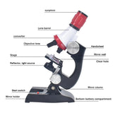 LED Home School Educational Toy Gift Refined Biological Microscope For Kids Child Lab Refined Microscope Kit Lab