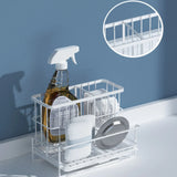 Multifunctional storage basket Sink Caddy Organizer Countertop Sponge Brush Soap Holder with Drain Pan  for Kitchen