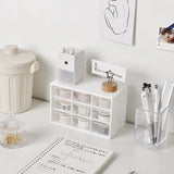 Dustproof Storage Box 9 Grids Desktop Transparent Household Drawer Storage Box Stationery Jewelry Cosmetics Storage Box