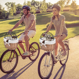 Bike Handlebar Front Bag Bicycle Pet Basket with Iron Frame Bike Front