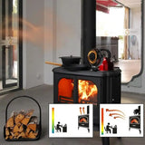 Heat Powered Stove Fan  Log Wood Burner Aluminum Alloy Eco-Fan with Protective Cover for Wood Burning Stoves Pellet Stoves