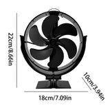 Heat Powered Stove Fan  Log Wood Burner Aluminum Alloy Eco-Fan with Protective Cover for Wood Burning Stoves Pellet Stoves