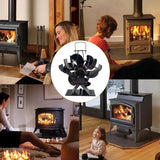 Heat Powered Stove Fan Quiet Stove Fans Energy-Saving Fireplace Fan Air Circulating Accessories For Wood Burning Stove Pellet