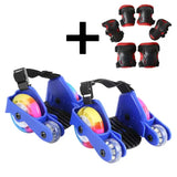 Heel Roller Skate Shoes 4 Wheels Sliding Sport Children Kids Boys Girls Led Pu Rubber Adjustable Flashing Mobility Tools Pulley
