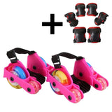 Heel Roller Skate Shoes 4 Wheels Sliding Sport Children Kids Boys Girls Led Pu Rubber Adjustable Flashing Mobility Tools Pulley