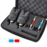 Hirisi 3 Carp Fishing Bite Alarm and Swinger Set Water Resistant Blue LED Fishing Swingers Fish Bite Indicator