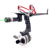 Hunting Fish Straight Rod Precision Telescopic Catapult Slingshot with Laser Fishing Reel High Power Shooting Outdoor Tools