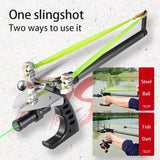 Hunting Fish Straight Rod Precision Telescopic Catapult Slingshot with Laser Fishing Reel High Power Shooting Outdoor Tools