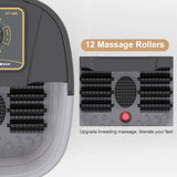 Hydromassage Foot Bath 45 Degrees 12 Massage Rollers Splash Protection Reflexology Aromatherapy Thermotherapy