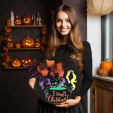 I Smell Children Pendant Wooden Door Hangers Wreath Decorative Wreath Front Door Hanging Signs With Lanyard Halloween Ornament