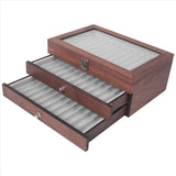 NEW ARRIVAL 34 Grid Walnut Pen Storage Case Luxury 3 Layer Pen Display Organizer Transparent Window Fountain Box Pen-Collection