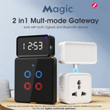 NEW ARRIVAL Tuya Gateway Hub with Time Display ZigBee Bluetooth Smart Home Wireless Bridge Smart Life APP Voice for