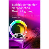 Multi-Function Night Light with Wireless Charging Bluetooth Speaker Smart Alarm Clock Atmosphere Light(B)EU Plug
