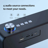 Portable Sound Bar Computer Speakers AUX Wired Wireless Bluetooth Speaker PC/TV Home Theater System 4D Stereo Surround-A