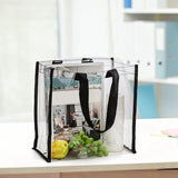 NEW ARRIVAL 6Pack Clear Tote Bags Stadium , Transparent PVC Shoulder Handbag for Women, Through Plastic Tote Bags with Handles