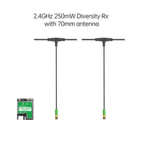 ELRS 2.4GHz Receiver True Diversity RX FPV VRX Dual 70mm Antenna Receiver for FPV Drone