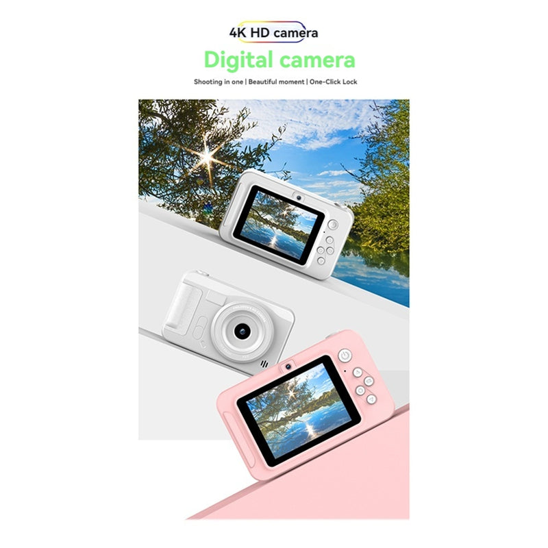 NEW ARRIVAL 4K Digital Camera High-Definition Photography CCD Travel Selfie Entry-Level Small Students Campus Selfie Camera Pink