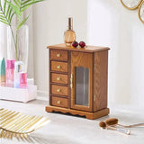 NEW ARRIVAL Retro Wooden Storage Box Jewelry Box 5-Layer Chinese Necklace Bracelet Ring Solid Wood Jewelry Box Retro Color (Ligh