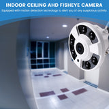 5MP Wifi Camera Fisheye Lens Panoramic Camera Audio Record Motion Detection EU Plug