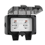 Waterproof Socket Outdoor Wall Power Socket IP66 Waterproof Weather Dust Sockets for Garden Garage Basement EU Plug