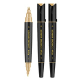 NEW ARRIVAL 3 Pack Dual Tip Liquid Gold Chrome Markers, Permanent Shiny Gold Marker Pen for Most Surfaces, Golden Metallic