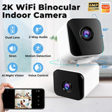 NEW ARRIVAL 4MP Tuya WiFi Camera Dual Lens Dual Screen Human Tracking Ai Human Detection Video Surveillance Camera US PLUG
