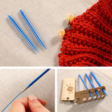 NEW ARRIVAL 18PCS Interchangeable Crochet Needles Set Aluminum Circle Knitting Needles Blue Color Bag with Sewing Tool Accessory