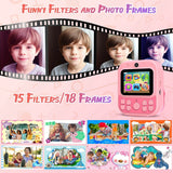 NEW ARRIVAL HD 1080P Kids Mini Instant Print Digital Camera Instant Printing Camera Birthday Holiday Gift for Fun Photography Pi