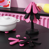 NEW ARRIVAL Silicone Trivets Set with Stand Insulate Pot Holders for Hot Pots and Pans Shape Insulation Pad for Kitchen