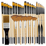 NEW ARRIVAL Paint Brushes 64Pcs/Set 7 Style Nylon Paintbrush with Wooden Handle Thick Non-Shedding Paint Brush Set for Kids