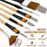 NEW ARRIVAL Paint Brushes 64Pcs/Set 7 Style Nylon Paintbrush with Wooden Handle Thick Non-Shedding Paint Brush Set for Kids
