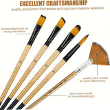 NEW ARRIVAL Paint Brushes 64Pcs/Set 7 Style Nylon Paintbrush with Wooden Handle Thick Non-Shedding Paint Brush Set for Kids