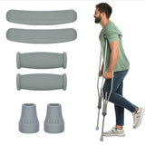 NEW ARRIVAL Replacement Crutch Pads 6 Pieces Crutch Replacement Kit with Armpits Hand Grips Covers Crutch Hand Grip and Crutch T