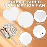 18 PCS Sublimation Fans Blank, PET Plastic Sublimation Hand Fans for Church Parties Graduation Party Favors