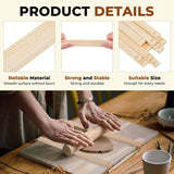 10 Pcs Pottery Teaching Rolling Mud Stick Guide Set, 5 Size Mudboard Guide Wooden Strips, Pottery Tool Clay Tools