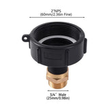 IBC Tote Adapter 3/4inch Faucet Replacement Parts With Brass Connector For 2 NPS Garden Water Hose Parts For Irrigation And