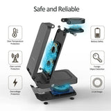 ILEPO 15W 3 In 1 QI Foldable Wireless Charger Stand Pad For iPhone 14 15Apple Watch Airpods Pro Fast Charging Dock Station