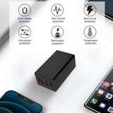 ILEPO 65W GaN Charger Desktop Fast Charger 4 in 1 Laptop Mobile Phone Charger Adapter For iPhone 14 15Pro Max Xiaomi Samsung