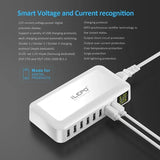 ILEPO USB Charger with LED Digital Display 40W 8A Max 2.4A 8-Ports USB Hub Charger for iPhone iPad Smart Phone and Other Devices