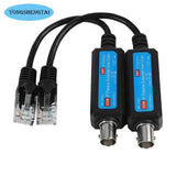 IP Network Coaxial Transmitter Receiver Extender Safe Transmission Cables For IP NVR Camera 1 Pair 10/100Mbps IP to Coaxial