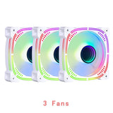 IWONGOU Kit Fan RGB 120mm White Ventilador 5V3Pin Cooler for PC Case Aura Sync Argb Controller Unlimited Space Cooling Ventoinha