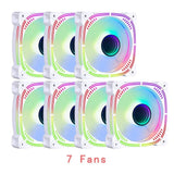 IWONGOU Kit Fan RGB 120mm White Ventilador 5V3Pin Cooler for PC Case Aura Sync Argb Controller Unlimited Space Cooling Ventoinha
