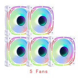 IWONGOU Kit Fan RGB 120mm White Ventilador 5V3Pin Cooler for PC Case Aura Sync Argb Controller Unlimited Space Cooling Ventoinha
