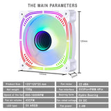 IWONGOU Kit Fan RGB 120mm White Ventilador 5V3Pin Cooler for PC Case Aura Sync Argb Controller Unlimited Space Cooling Ventoinha