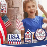 Independence Day Tiered Tray Decoration 4th Of July Ornament Wooden Decor Set Theme Party Ornaments For Home Decor