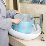 Indoor Outdoor Portable Foot Soaking Bag Foldable Waterproof 5-layer Feet Bath Bucket Healthcare Accessories Blue Large