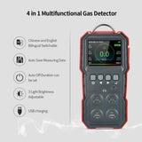 Industrial 4 in 1 Gas Detector CO O2 H2S Combustible Gas Tester 120000 Data Logging Sound Light Vibration Alarm Gas Analyzer
